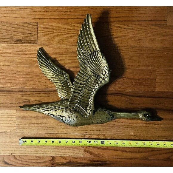 VINTAGE CANADIAN GEESE SYROCO BROWN WALL ART MCM COTTAGE CORE CABIN 7056 - Picture 3 of 5